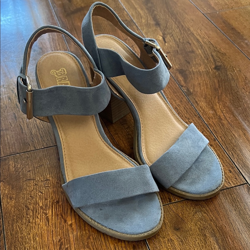 Brash Blue Suede Sandals